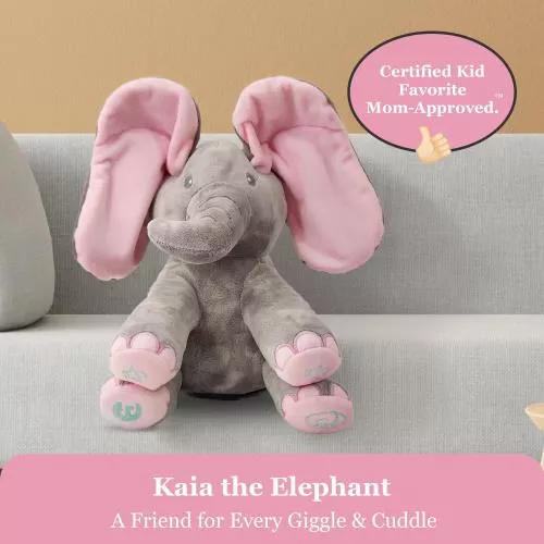 Kaia Elephant Animated Plush Singing Elephant with Peek-a-boo Interactive Feature by Dimple With Batteries image 10