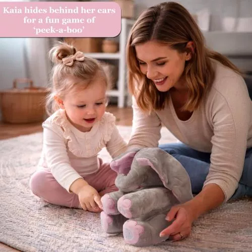 Kaia Elephant Animated Plush Singing Elephant with Peek-a-boo Interactive Feature by Dimple With Batteries image 4