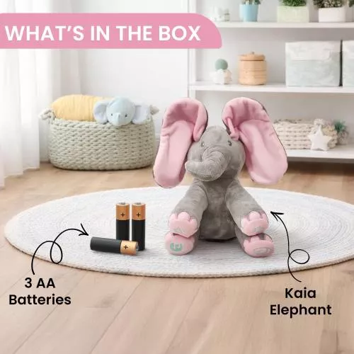 Kaia Elephant Animated Plush Singing Elephant with Peek-a-boo Interactive Feature by Dimple With Batteries image 9